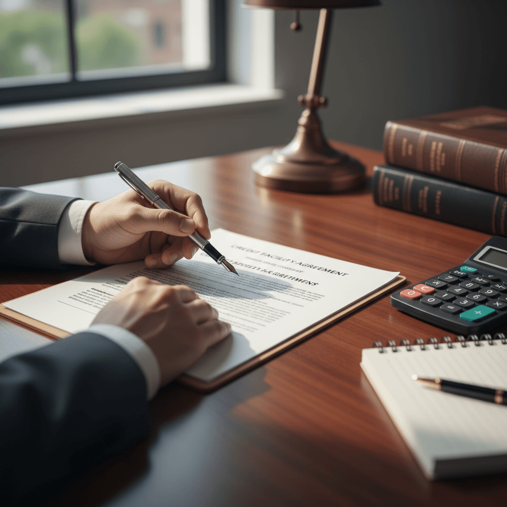Debt collection agreement paperwork with legal documents